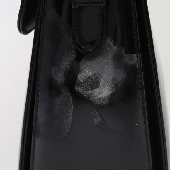 Salvatore Ferragamo Gancini Shoulder Bag Enamel Black Gold - Picture 14 of 16